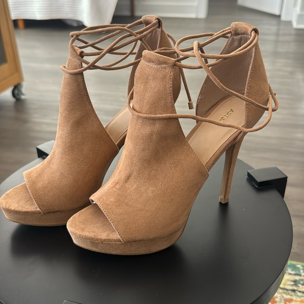 Tan Suede Bootie Strappy
